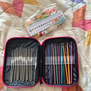 Knitting/ crochet kit never opened brand new.